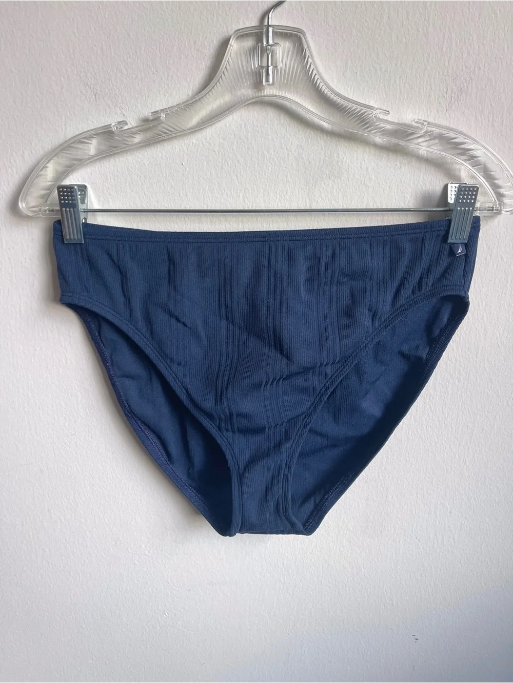 Vintage Nautica Navy Ribbed Tankini Top and High-Waist Briefs